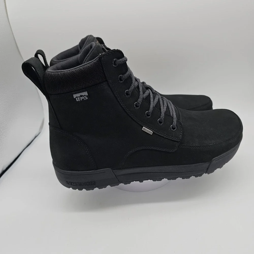 Lems Boulder Summit Boot Waterproof Men's  14 / Women's 15.5  Black (Coal)